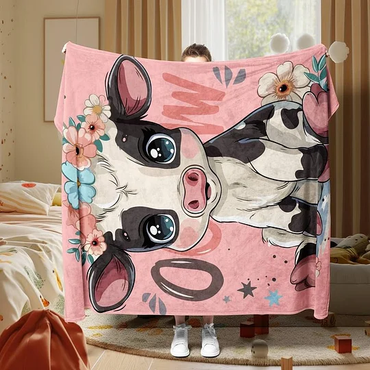 🐮Egy bájos flanel takaró tehénmintával