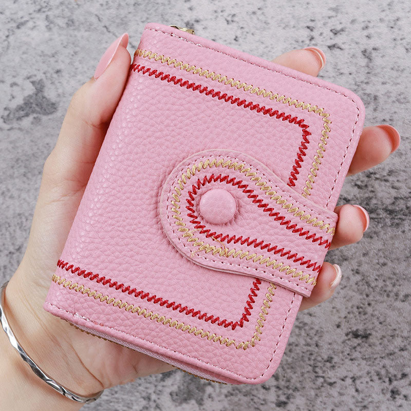 👛Női rövid cipzáras többkártyás zsebes pénztárca💰