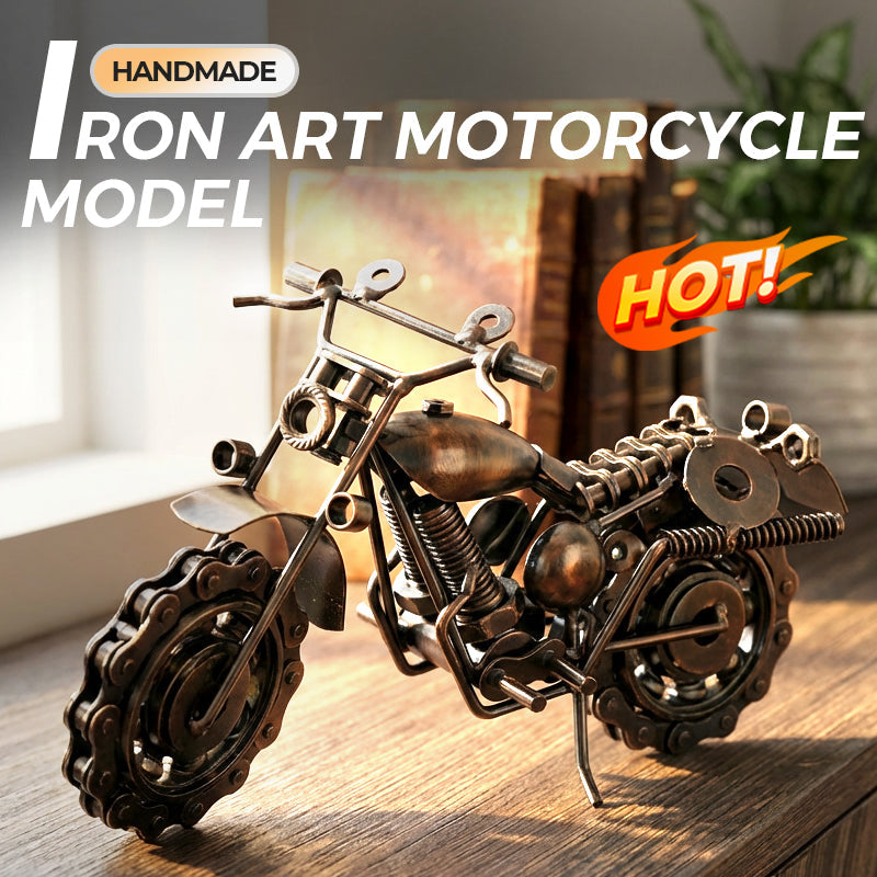 🔥🔩 Kézműves Vas Művészeti Motorkerékpár Modell 🏍️✨