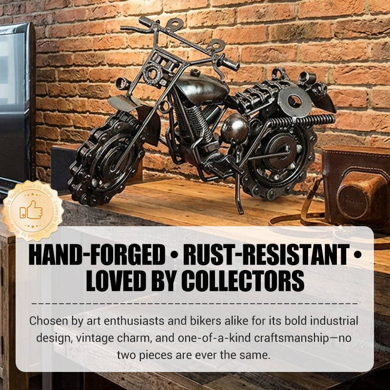 🔥🔩 Kézműves Vas Művészeti Motorkerékpár Modell 🏍️✨