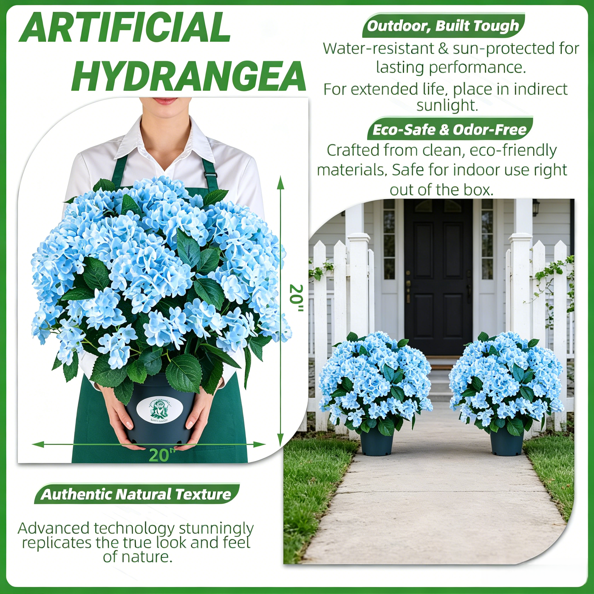 🔥Last Day 70% OFF🔥Artificial Outdoor Hydrangea Flowers - UV resistant, Waterproof, Windproof