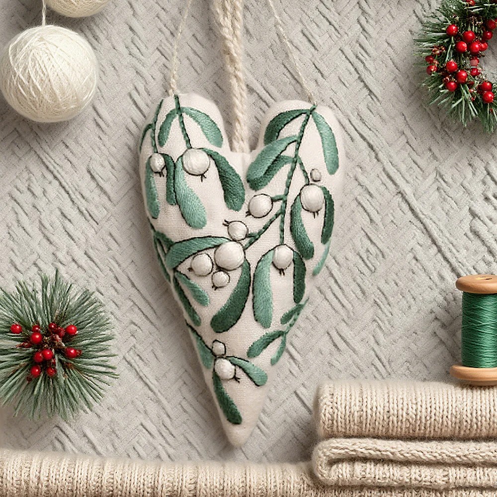 🔥Hot Sale 40 % OFF🔥🎅Best Christmas Gift💖DIY Heart Shaped Hand Embroidered Christmas Ornament/Ornament Kit