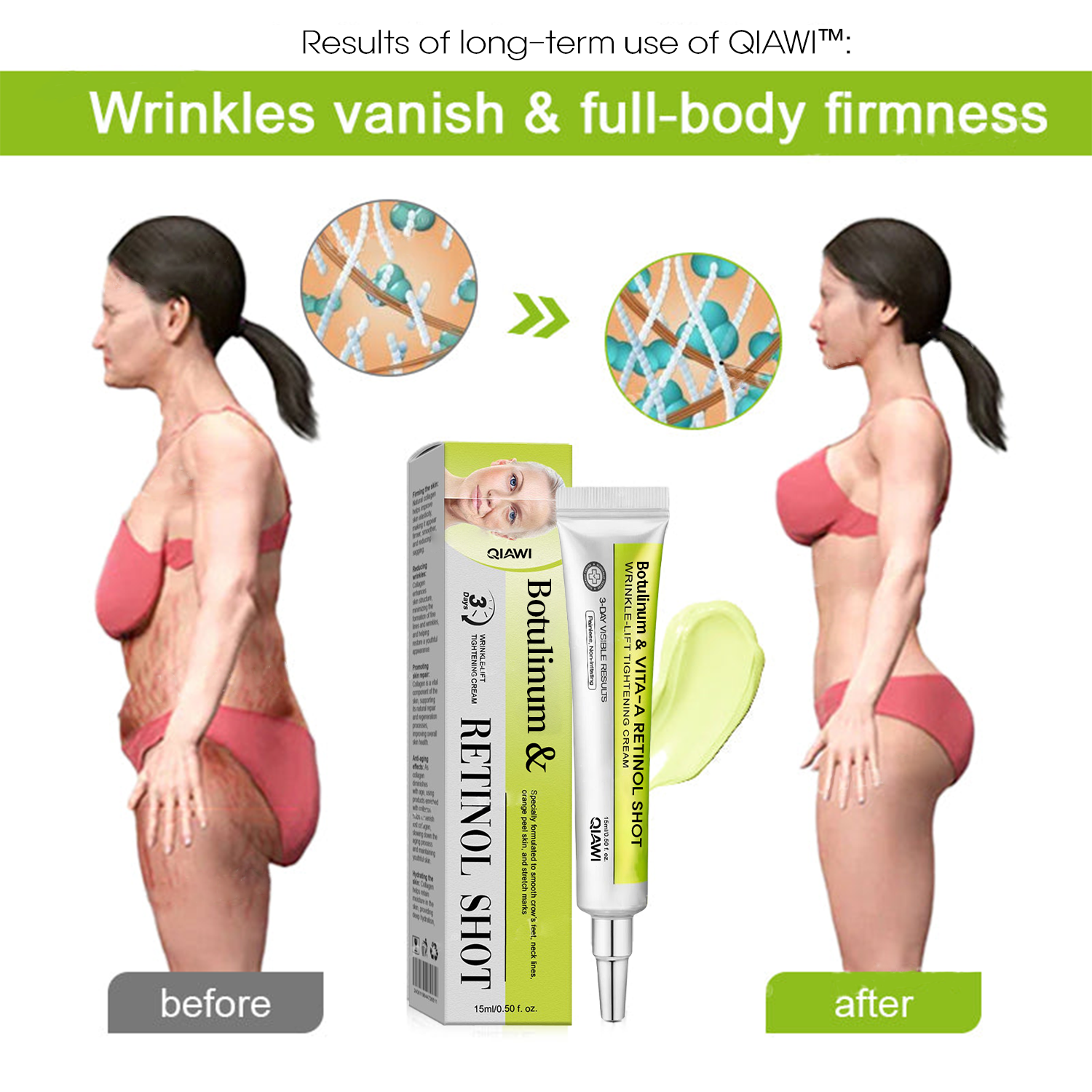 🔥Dernières 3 heures : 70 % de réduction🔥 Crème liftante anti-rides QIAWI™ à base de toxine botulique et de rétinol Vita-A✨