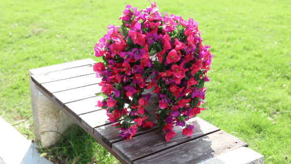 UV Resistant Fall Faux Bougainvillea Artificial Hanging Flowers display GIF