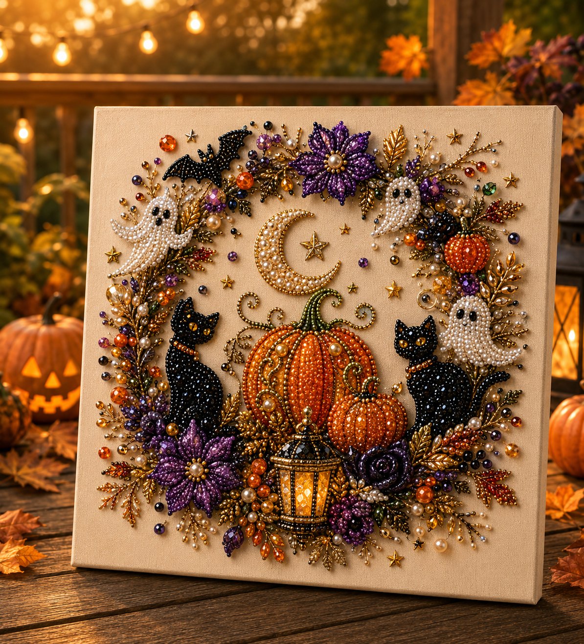 💥 Last Day 60% OFF – 👻✨ Halloween Pearl Art DIY Kit – Turn Tiny Pearls into Spooky-Cute Magic