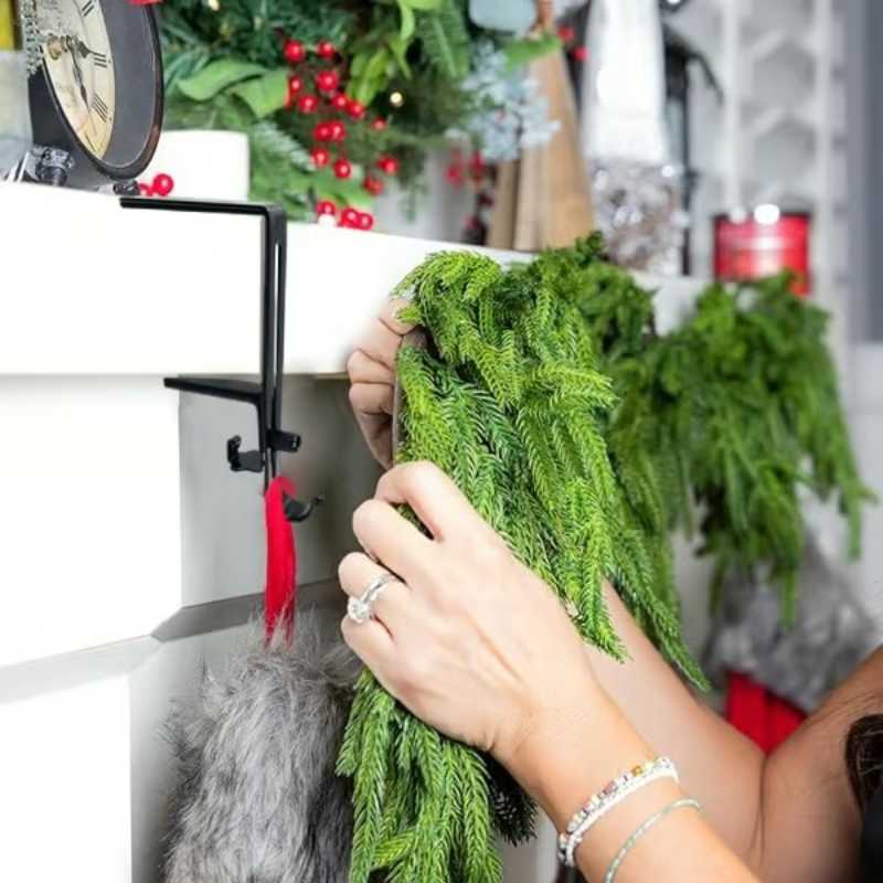 🎁Hot Sale 49% OFF - 2025 Christmas Fireplace Stocking and Garland Hanger (3 Packs)