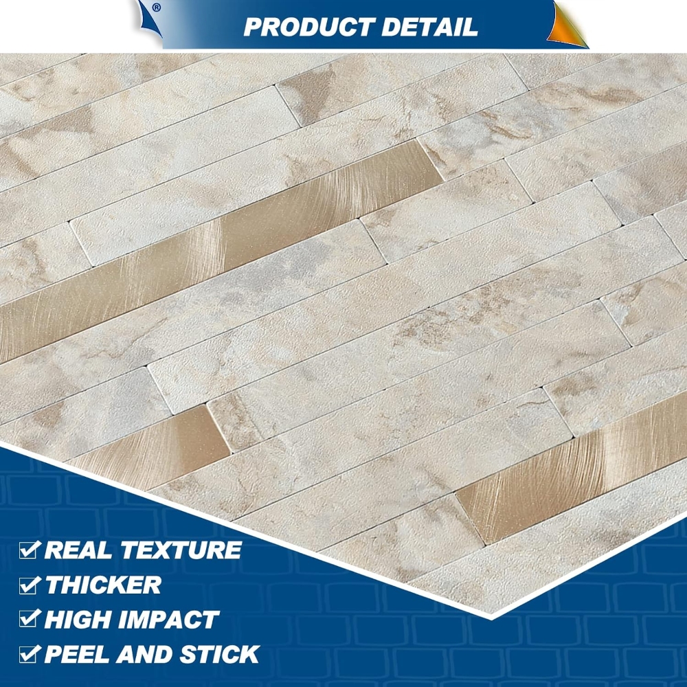 Peel & Stick Backsplash Linear Blend Tile