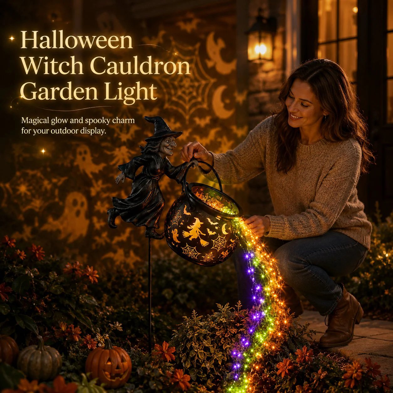 🔥 49% OFF Halloween Early Bird Sale 🎃 Halloween Witch Cauldron Garden Light