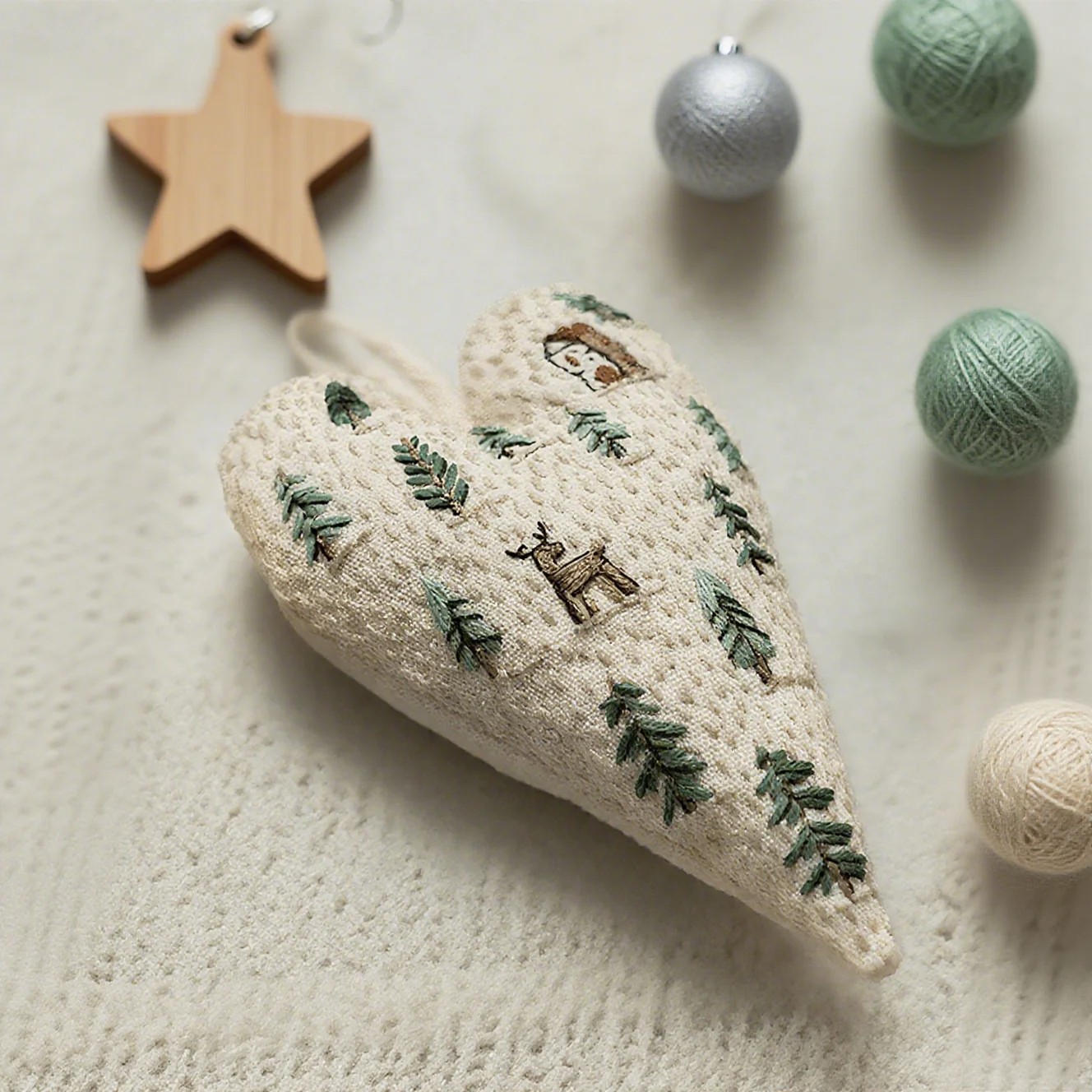 🔥Hot Sale 40 % OFF🔥🎅Best Christmas Gift💖DIY Heart Shaped Hand Embroidered Christmas Ornament/Ornament Kit