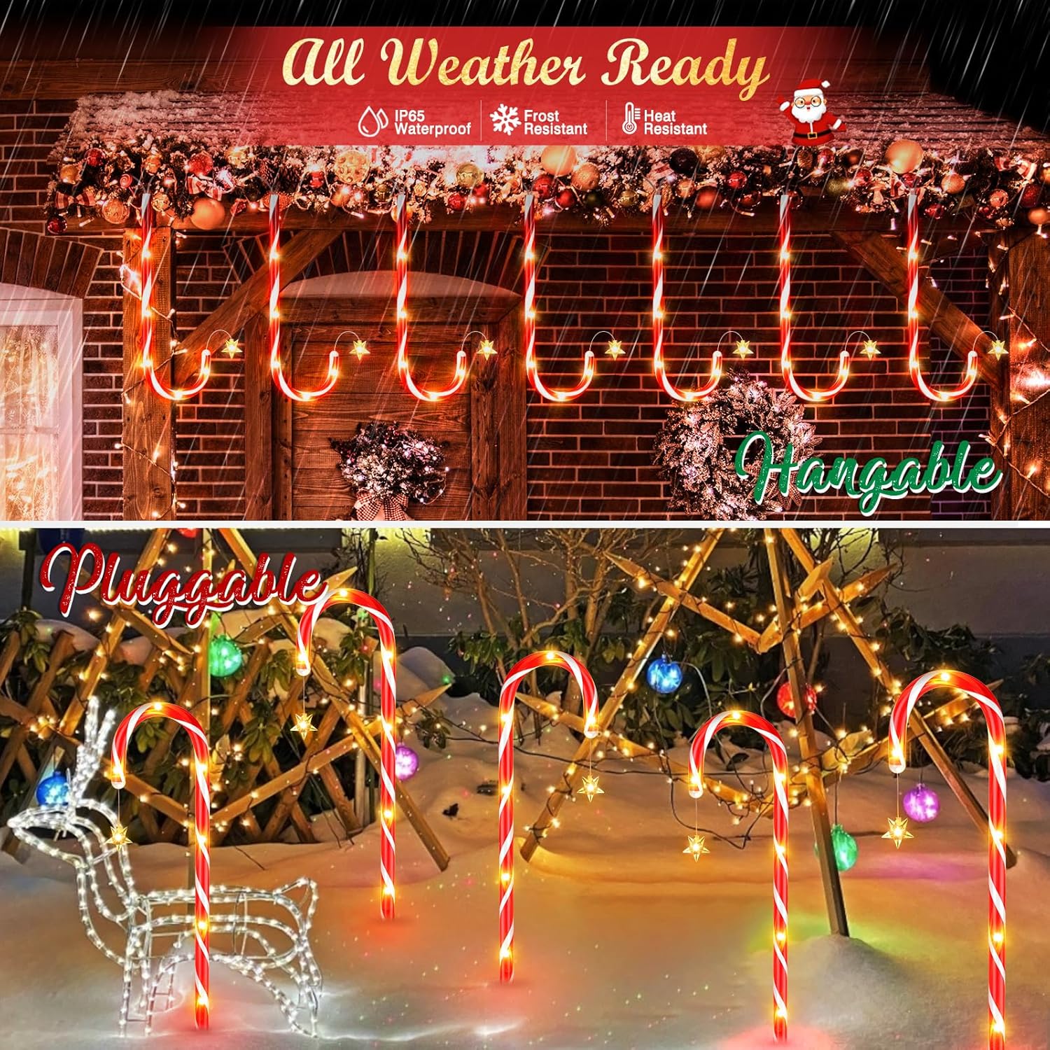 🔥Hot Sale 40 % OFF 🔥Christmas Solar Candy Cane Light