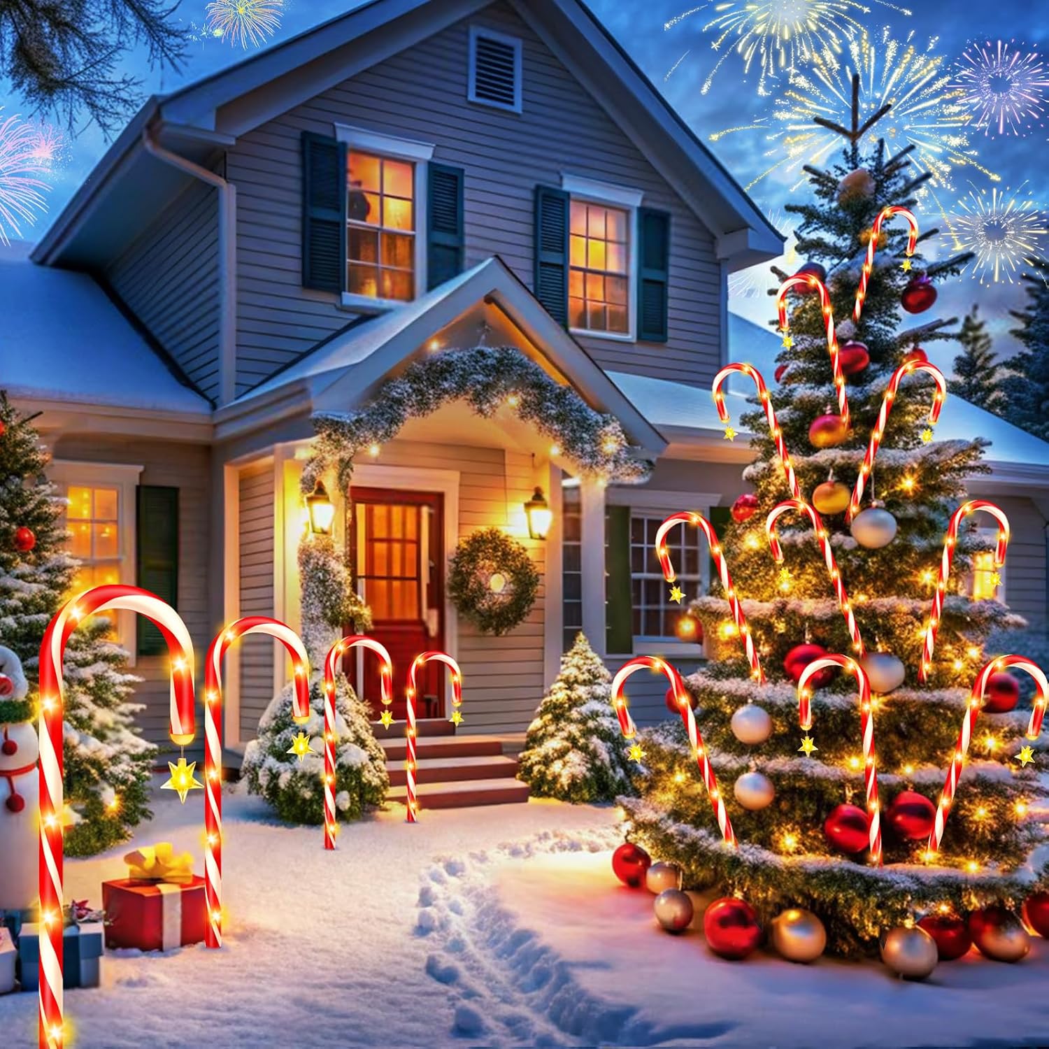 🔥Hot Sale 40 % OFF 🔥Christmas Solar Candy Cane Light