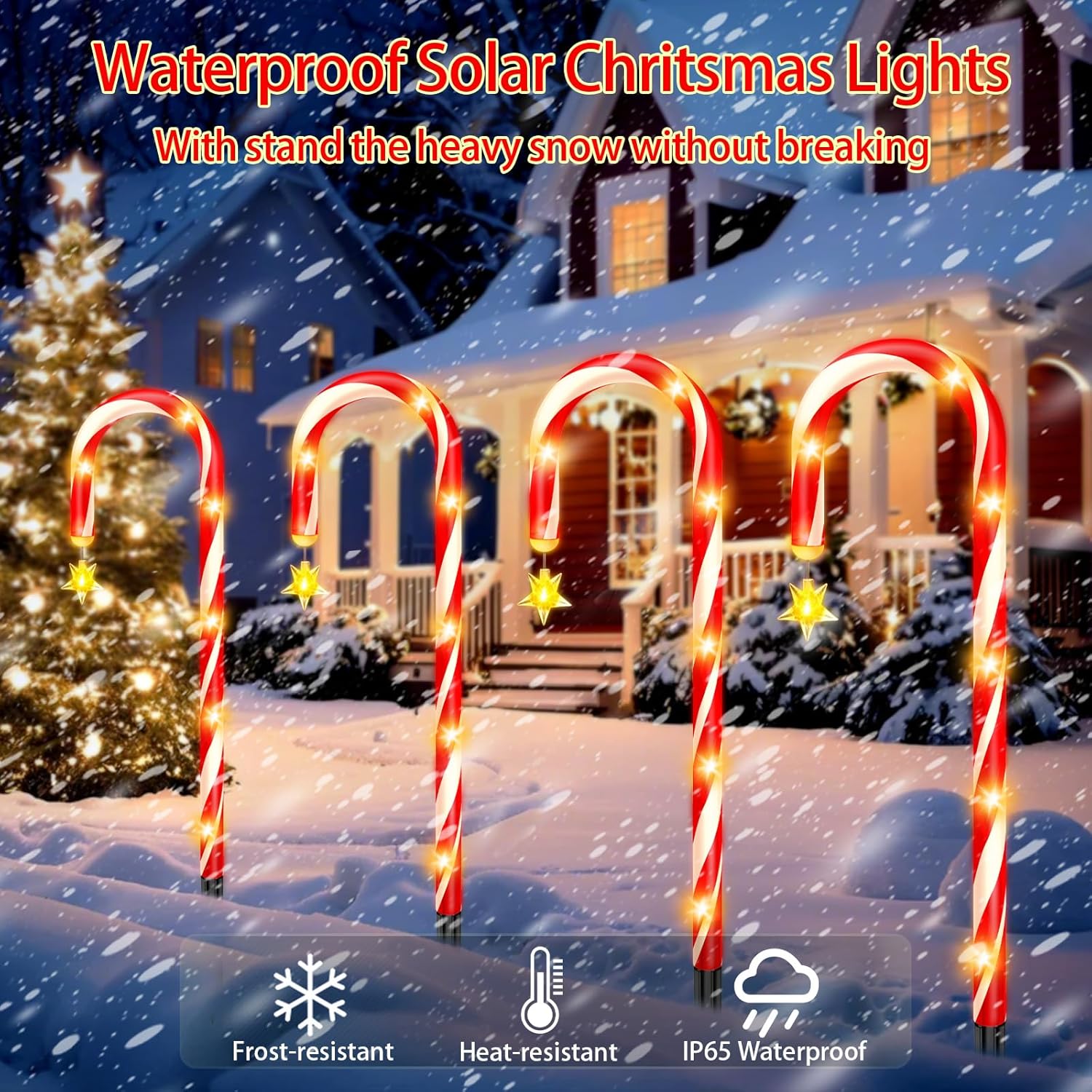 🔥Hot Sale 40 % OFF 🔥Christmas Solar Candy Cane Light