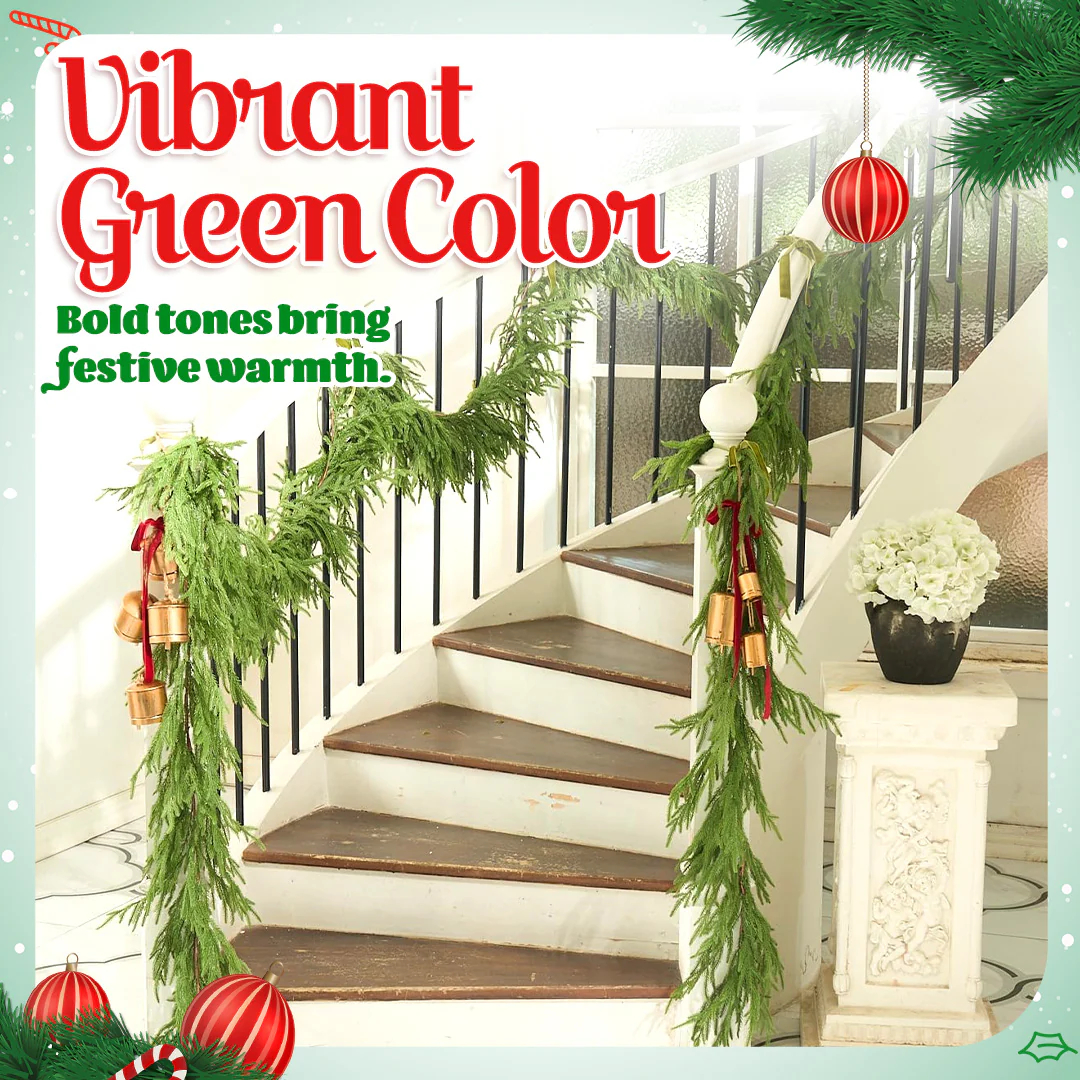 🎅🏻Christmas Sale 50% OFF🔥Real Touch Deluxe Norfolk Pine Garland🌿