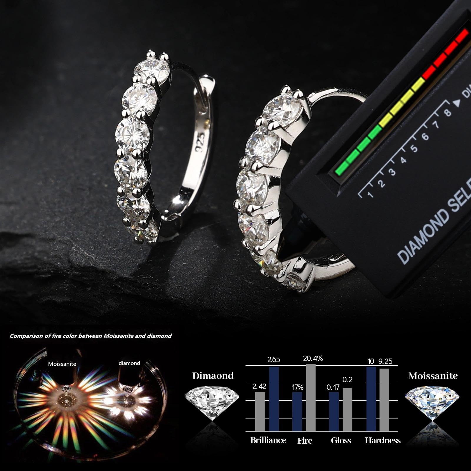 🔥Hot Sale 50% OFF🔥Moissanite Hoop Earrings for Women🎁