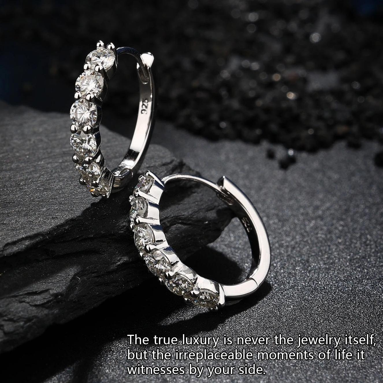 🔥Hot Sale 50% OFF🔥Moissanite Hoop Earrings for Women🎁