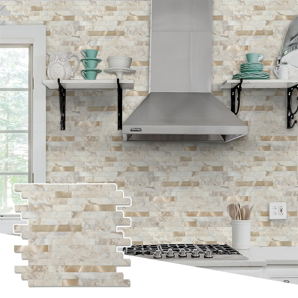 Peel & Stick Backsplash Linear Blend Tile