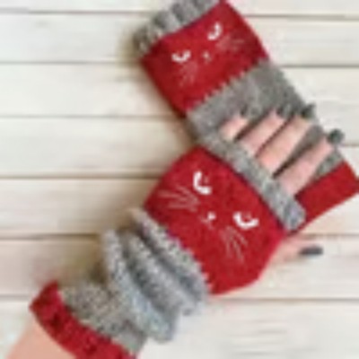 ❄️Women's Knitted Fingerless Gloves with Cute Cat Embroidery – Cozy, Stylish & Practical Winter Hand Warmers 🐾