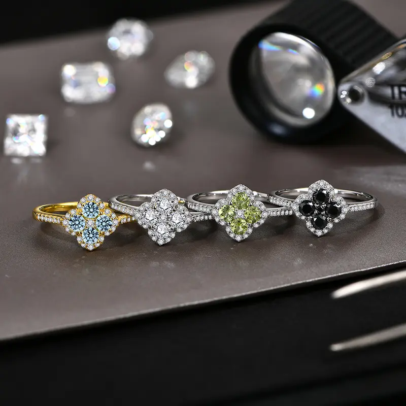 💍1.3 CT Vintage Four Leaf Clover Ring