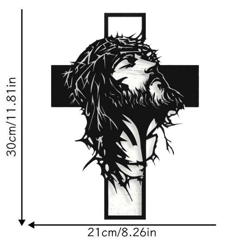 🔥2026 New Year Sale🔥Metal Jesus and Cross Wall Art: Christian Home Decor✝️