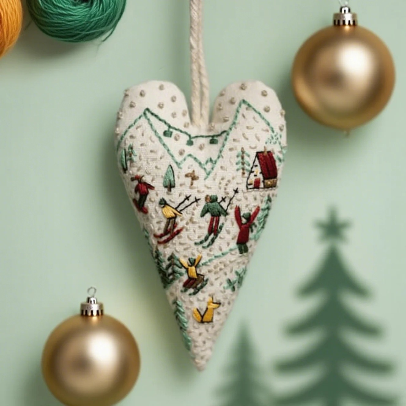 🔥Hot Sale 40 % OFF🔥🎅Best Christmas Gift💖DIY Heart Shaped Hand Embroidered Christmas Ornament/Ornament Kit