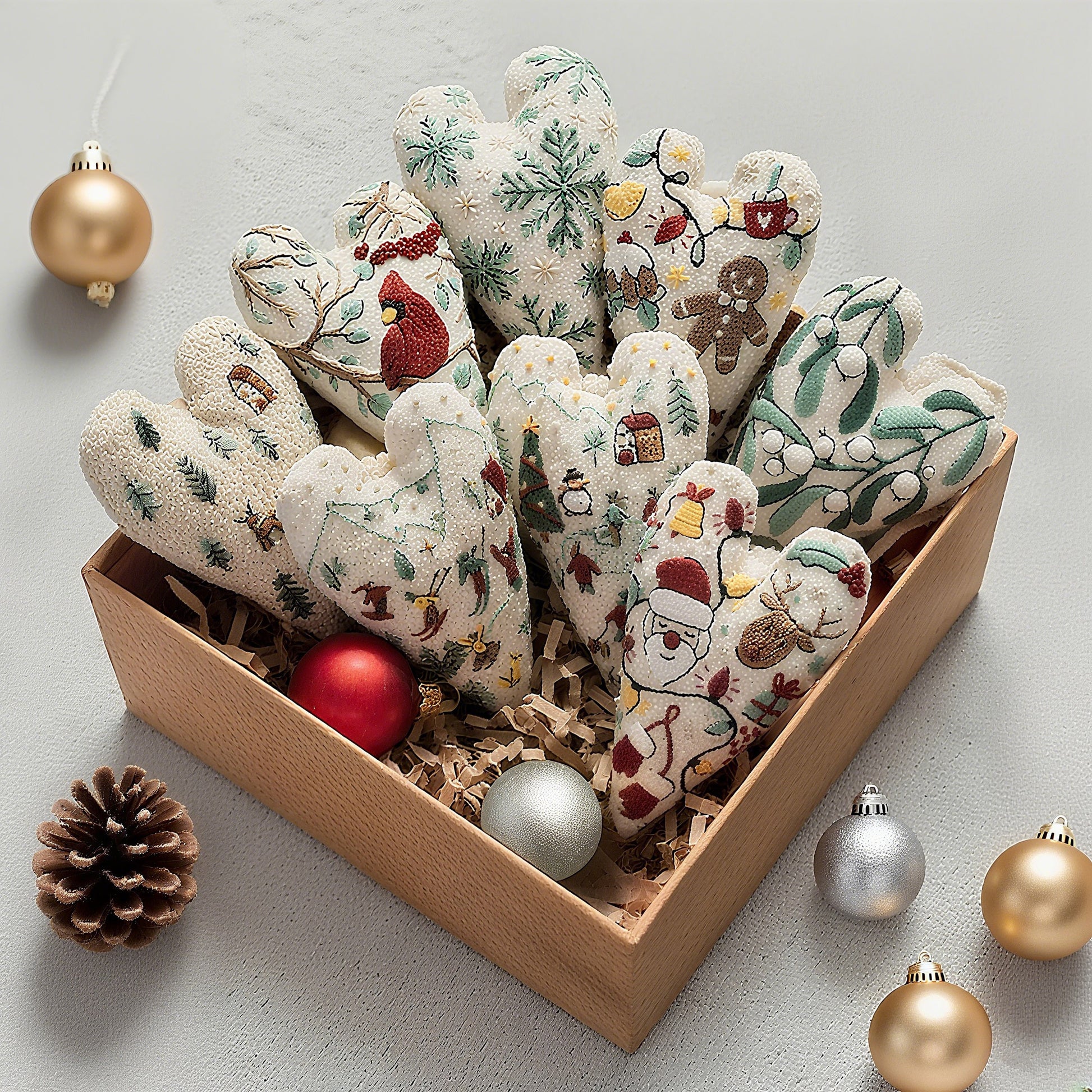 🔥Hot Sale 40 % OFF🔥🎅Best Christmas Gift💖DIY Heart Shaped Hand Embroidered Christmas Ornament/Ornament Kit