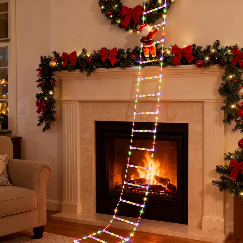 🔥Hot Sale 40 % OFF💥 Santa Climbing Ladder LED String Lights