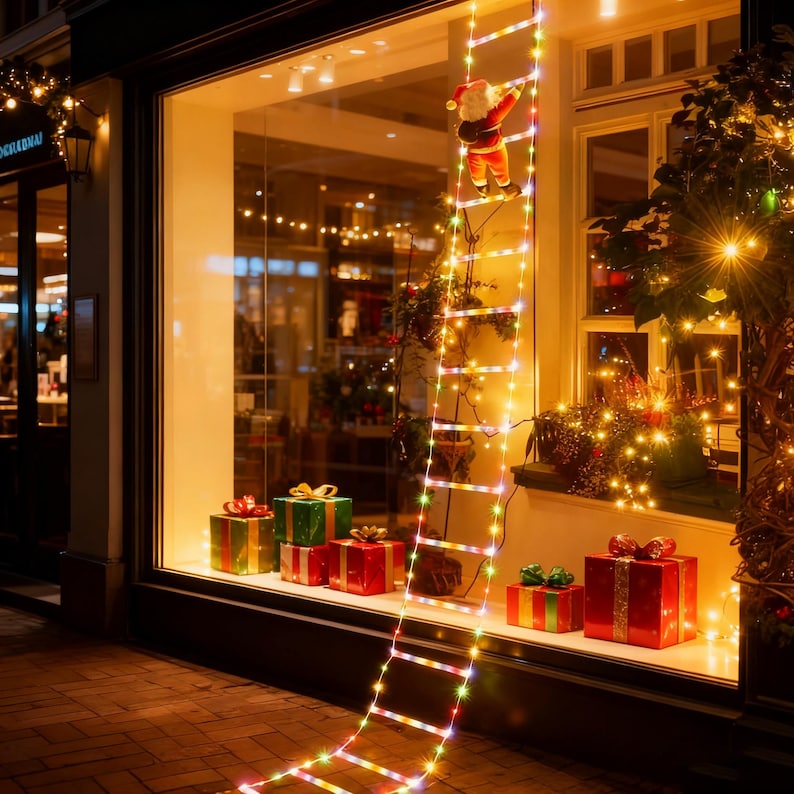🔥Hot Sale 40 % OFF💥 Santa Climbing Ladder LED String Lights