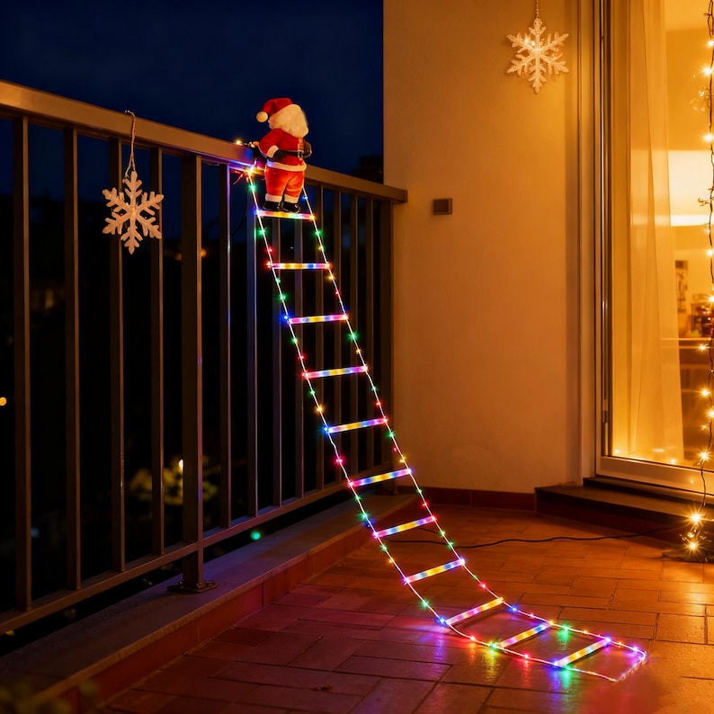 🔥Hot Sale 40 % OFF💥 Santa Climbing Ladder LED String Lights