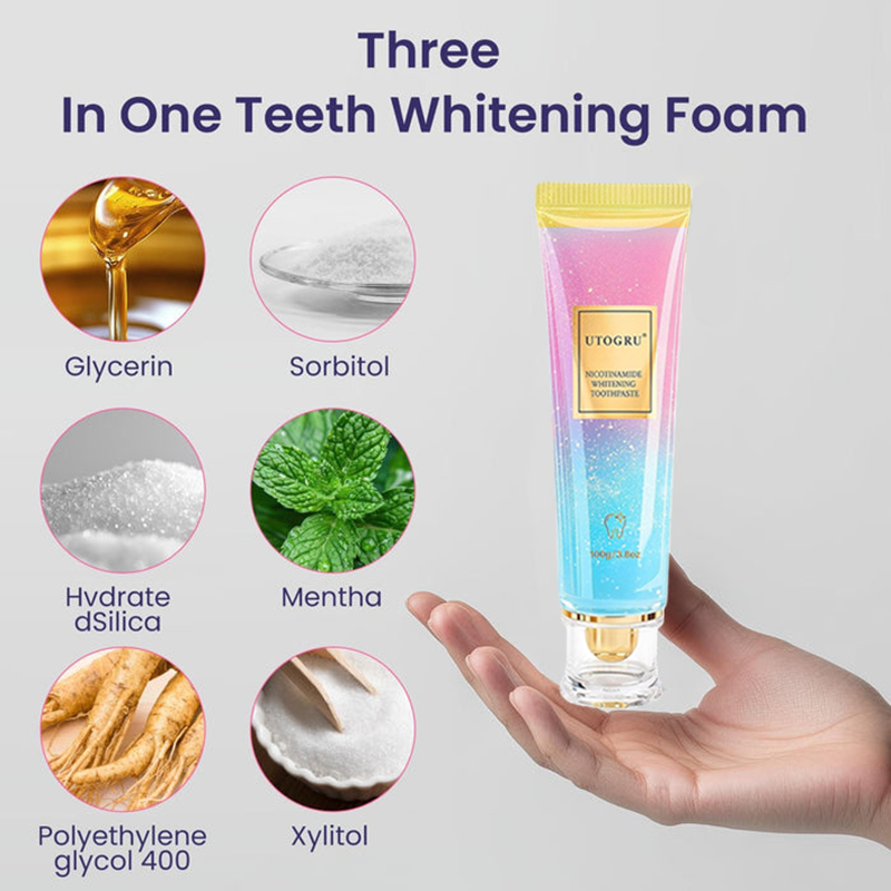 🔥Limited-time discount of 50%🔥Triple Fluoride-Free Whitening Niacinamide Toothpaste✨