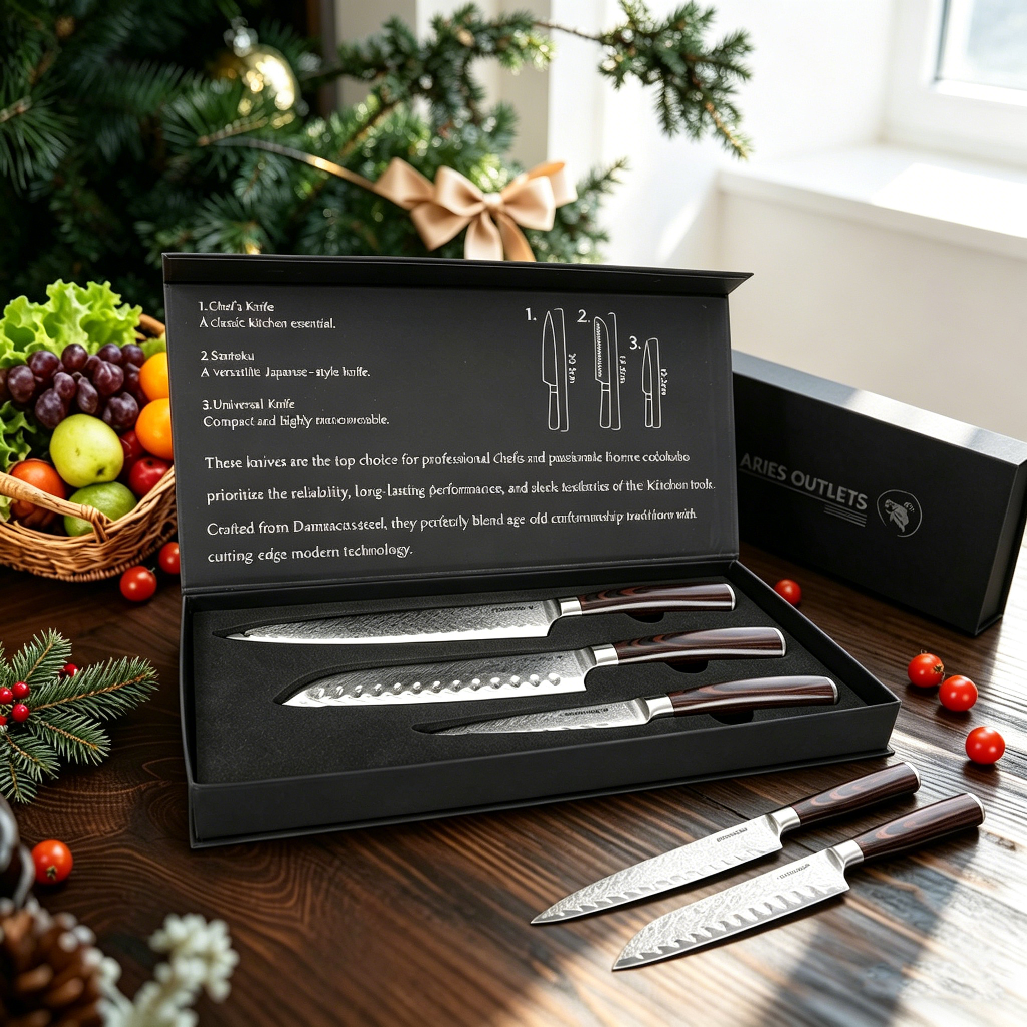 Aries Outlets Japanese Damascus Steel Knife Set (6 Pieces)