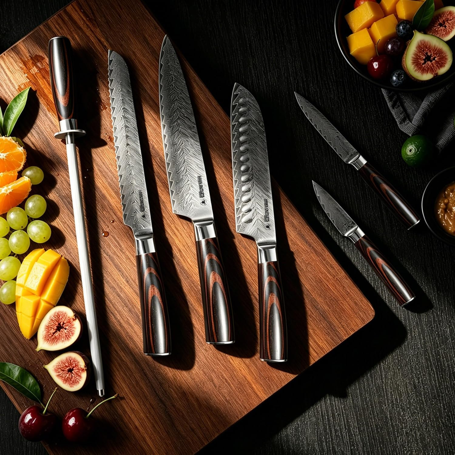 Aries Outlets 6-Piece Japanese DamascusSteel Knife Set