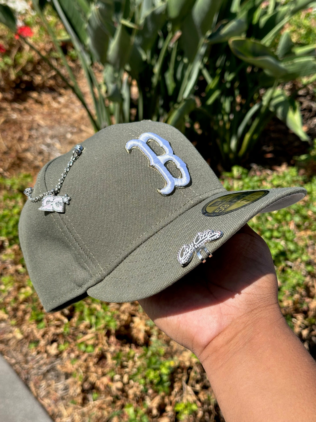 NEW ERA EXCLUSIVE 59FIFTY OLIVE BOSTON RED SOX-Maverick