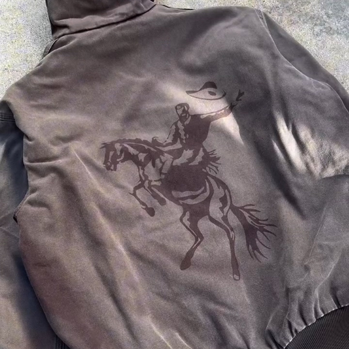 Personalized Letters Printed Long Sleeve Zipper Design Jacket-Maverick