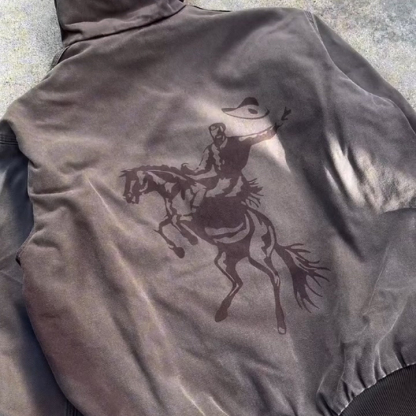 Personalized Letters Printed Long Sleeve Zipper Design Jacket-Maverick