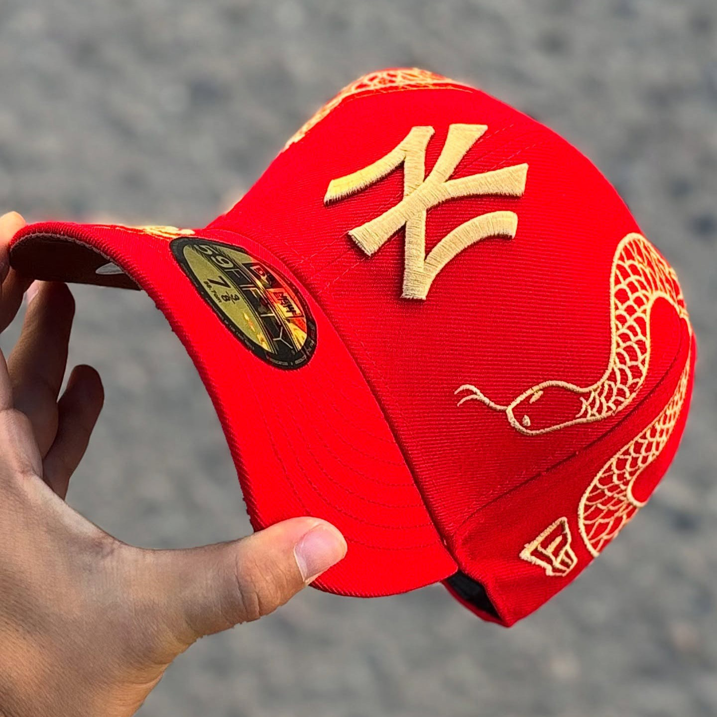 NEW ERA MLB NEW YORK YANKEES YEAR OF THE SNAKE RED EMBROIDERED CASUAL BASEBALL CAP-Maverick