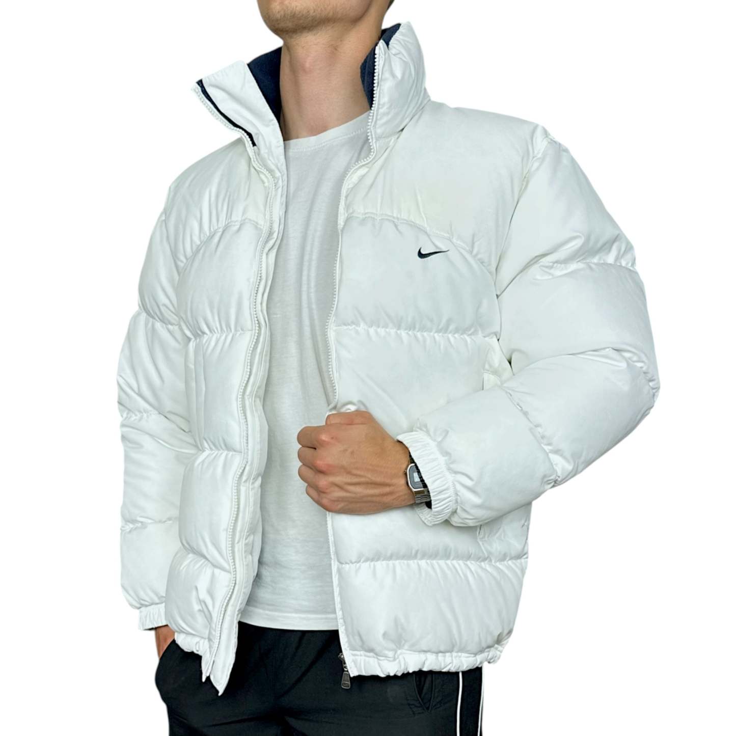 Vintage Y2K Puffer Daunenjacke Wei?-Maverick