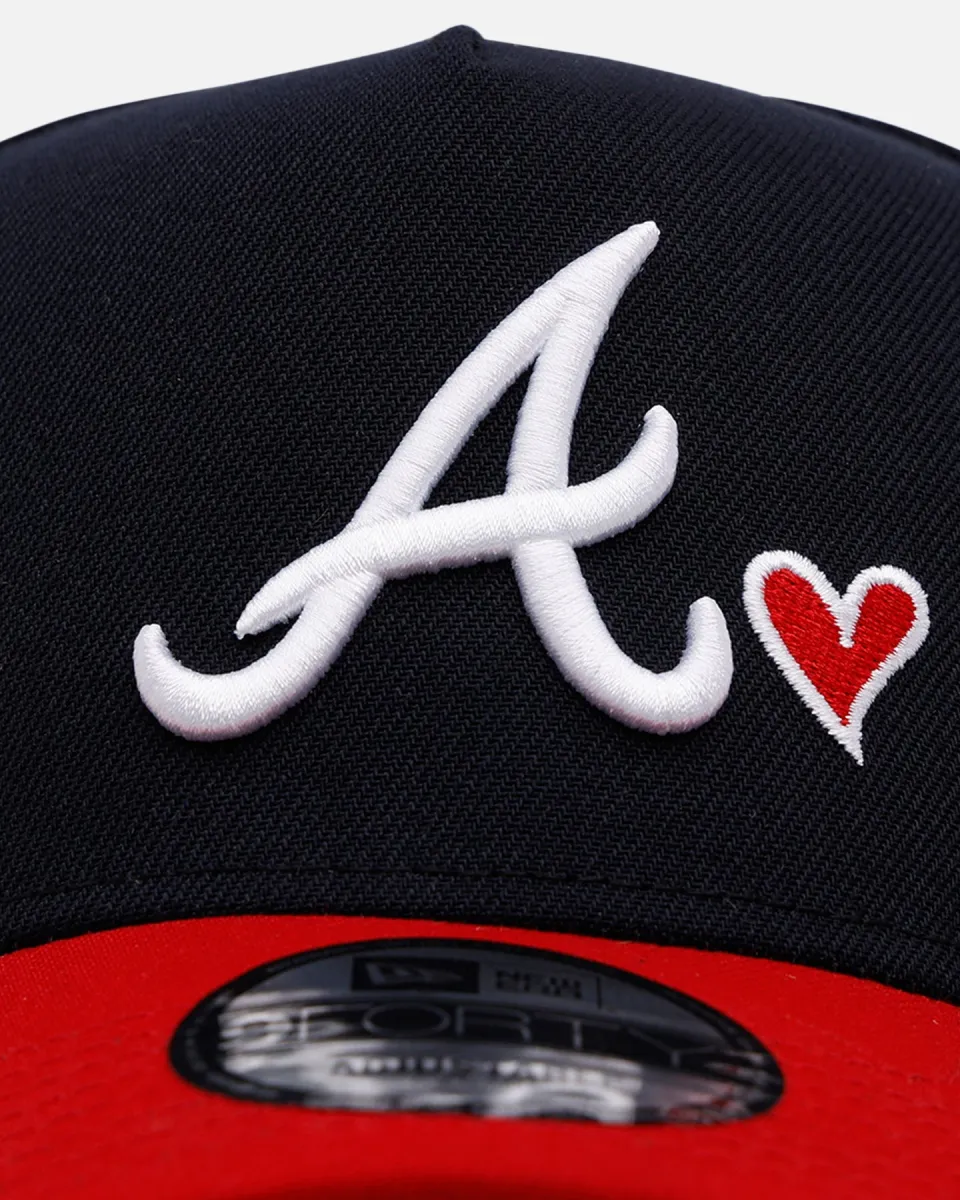 NEW ERA ATLANTA BRAVES 'TEAM COLOR HEARTS' 9FORTY A-FRAME SNAPBACK NAVY/RED-Maverick
