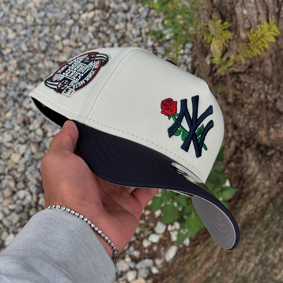 NEW ERA NEW YORK YANKEES SUBWAY SERIES 2000 CREMA EMBROIDERED CASUAL BASEBALL CAP-Maverick