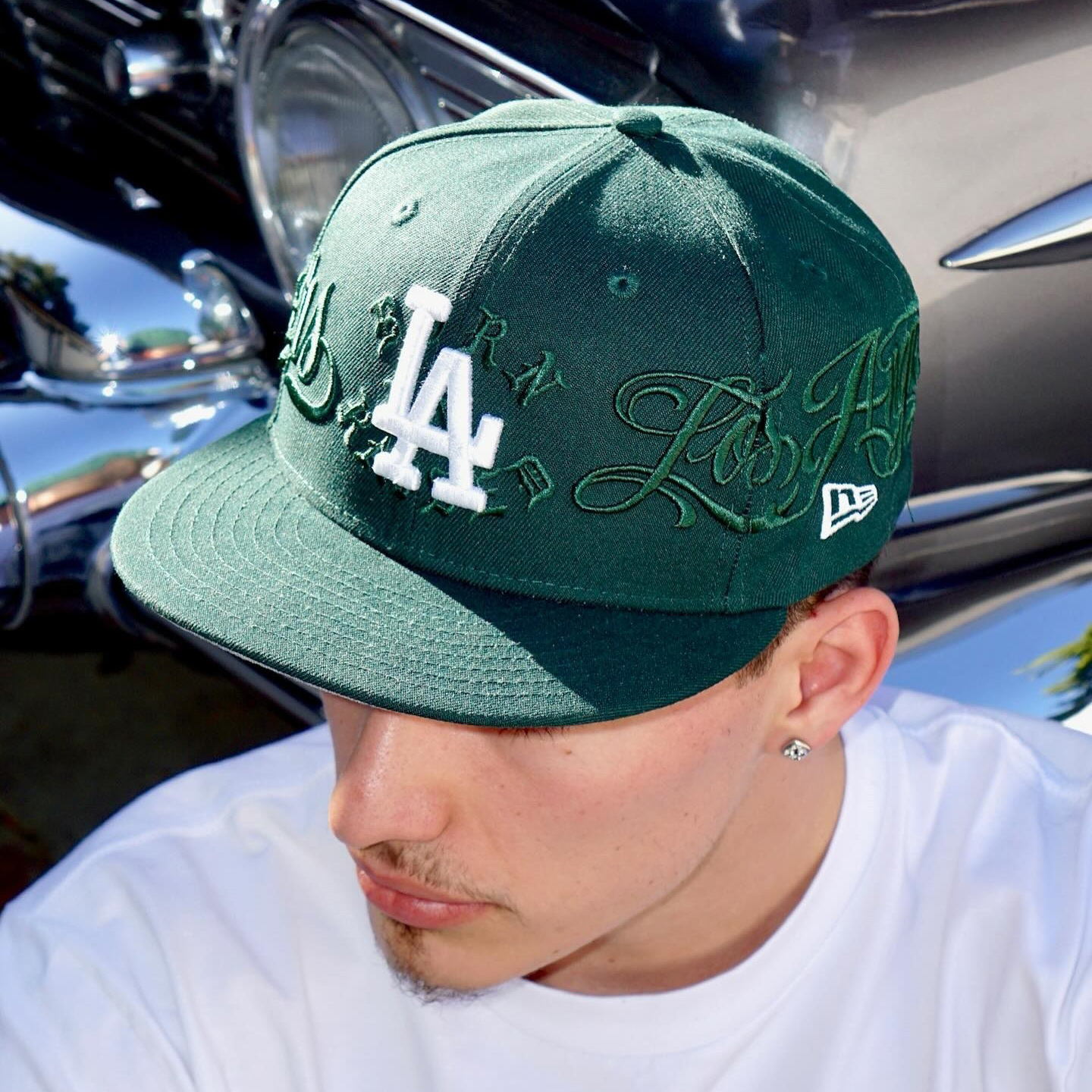 NEW ERA LOS ANGELES DODGERS BORN X RAISED X MR. CARTOON GREEN EMBROIDERED CASUAL BASEBALL CAP-Maverick