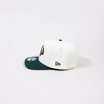 NEW ERA EXCLUSIVE 9FIFTY A-FRAME CHROME/ FOREST GREEN ATLANTA BRAVES SNAPBACK W/ 2000 ALL STAR GAME SIDE PATCH-Maverick