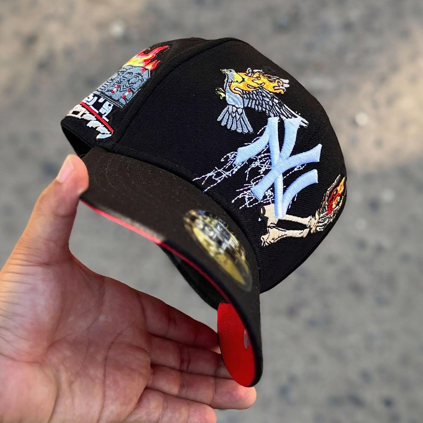 NEW ERA GORRA JON STAN YANKEES ROJA BLACK EMBROIDERED CASUAL BASEBALL CAP-Maverick