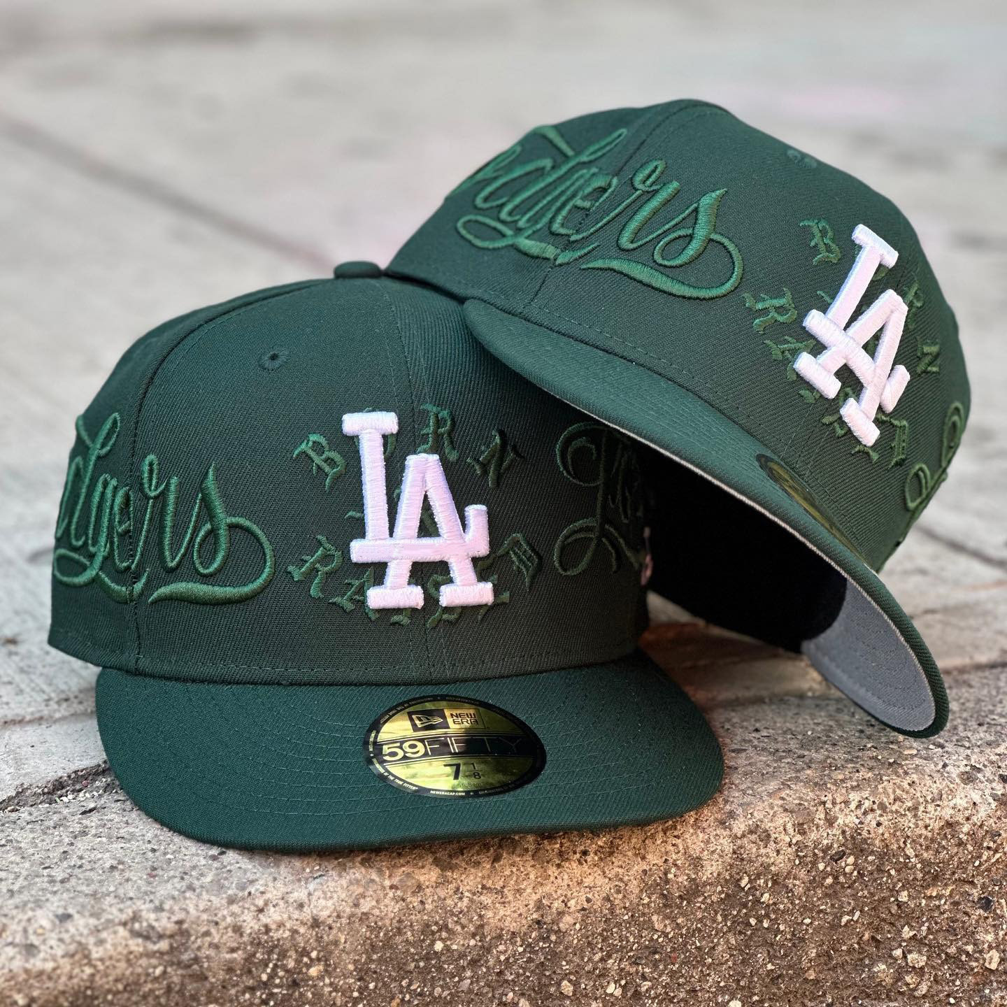 NEW ERA LOS ANGELES DODGERS BORN X RAISED X MR. CARTOON GREEN EMBROIDERED CASUAL BASEBALL CAP-Maverick