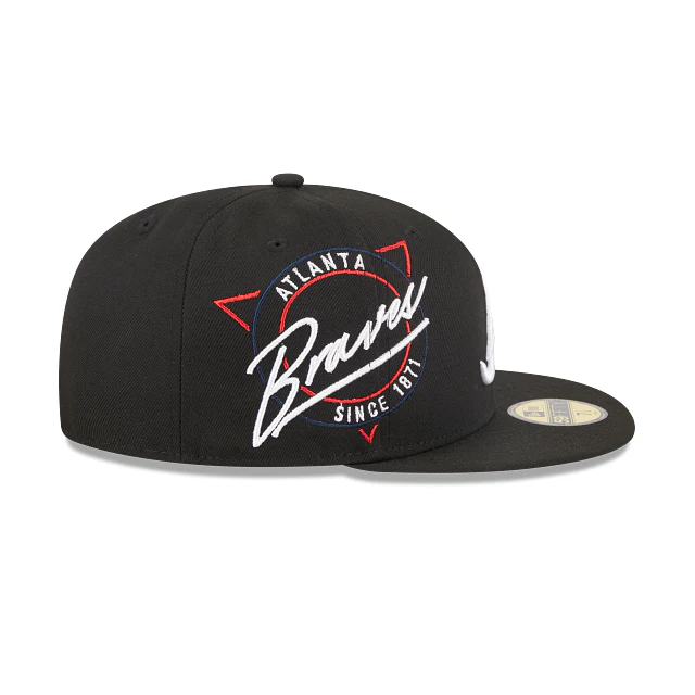 NEW ERA ATLANTA BRAVES MLB NEON EMBROIDERED CASUAL BASEBALL CAP-Maverick