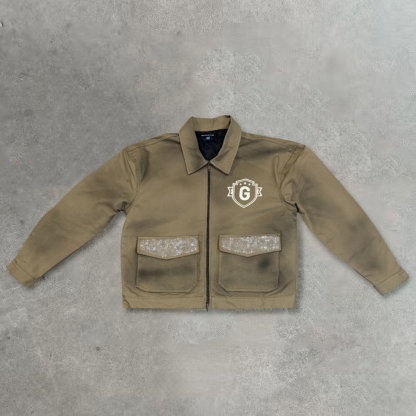 Retro Thin Print Dirty Jacket-Maverick