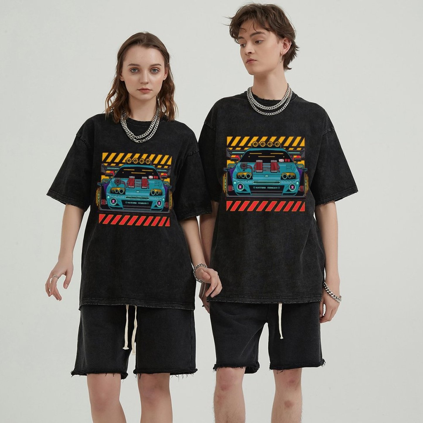 Unisex Vintage Solid Wash Denim T-Shirts 1003