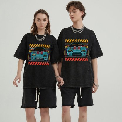 Unisex Vintage Solid Wash Denim T-Shirts 1003