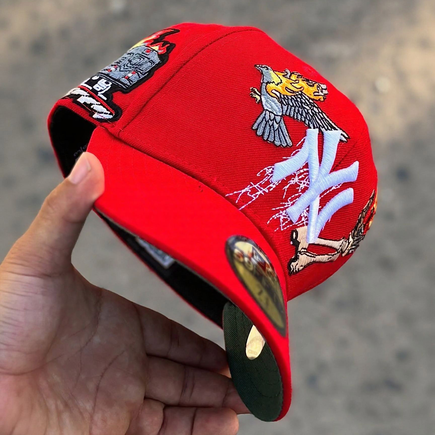 NEW ERA GORRA JON STAN YANKEES ROJA 59FIFTY CERRADA EMBROIDERED CASUAL BASEBALL CAP-Maverick