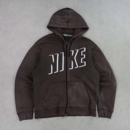 VERY RARE 2000s  Zip Up Hoodie Brown-Maverick