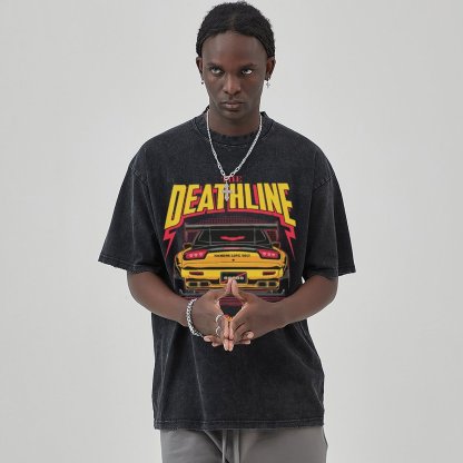 Unisex Vintage Solid Wash Denim T-Shirts 1004