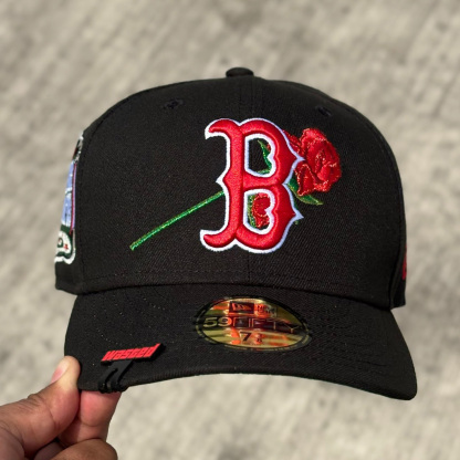 NEW ERA BOSTON RED SOX ALL STAR GAME 1999 ANNIVERSARY BLACK ROSE EMBROIDERED CASUAL BASEBALL CAP-Maverick